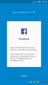 Hẹn giờ chặn Facebook trên AppBlock - Stay Focused cho Android