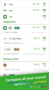 Ứng dụng bản đồ Citymapper cho Android