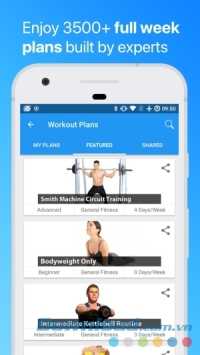 JEFIT cho Android cung cấp bài tập của các chuyên gia