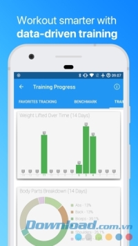 JEFIT cho Android cung cấp bài tập thông minh