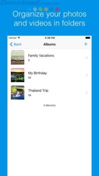 Tổ chức ảnh và video trong các thư mục