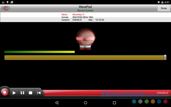 Ứng dụng chỉnh sửa âm thanh miễn phí WavePad Audio Editor Free cho Android
