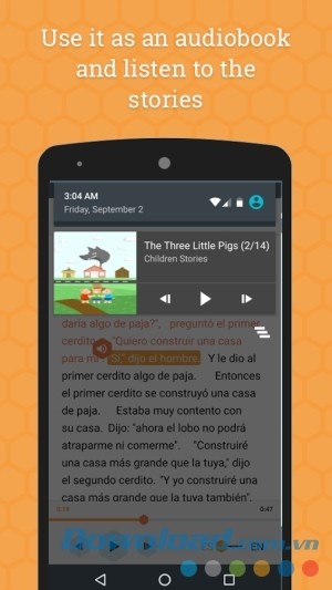 Sử dụng Beelinguapp cho Android như một sách âm thanh
