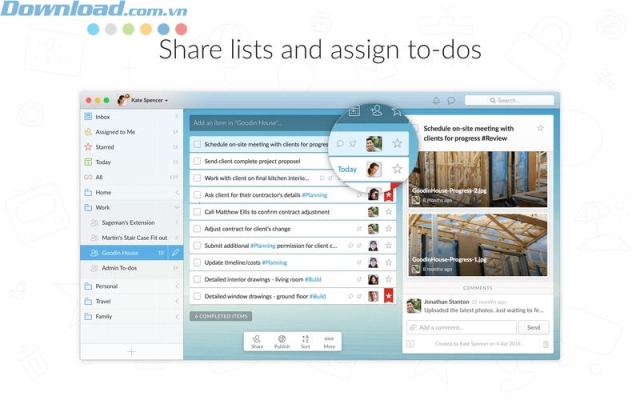 Chia sẻ danh sách việc với người khác