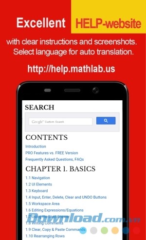 Graphing Calculator + Math PRO cho Android có hướng dẫn trợ giúp tuyệt vời