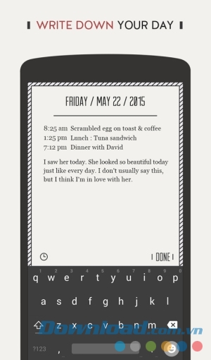 Viết xuống mọi hoạt động lên DayGram cho Android