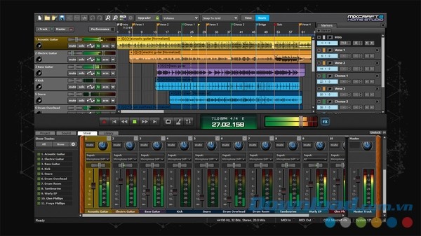 Phần mềm sáng tác nhạc hoàn hảo Mixcraft 8 Home Studio
