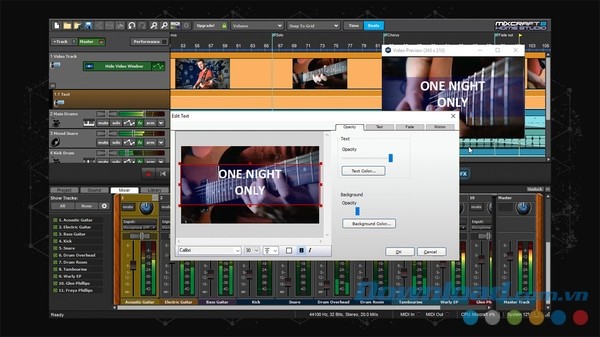 Giao diện của Mixcraft 8 Home Studio