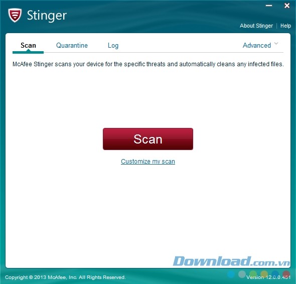 Giao diện chính cực đơn giản của Stinger 