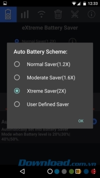 Toolbox eXtreme cho Android áp dụng chế độ tiết kiệm pin