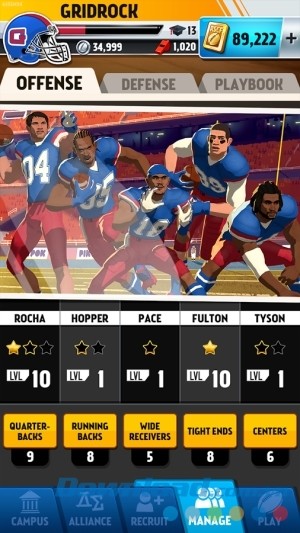 Lập đội hình khôn ngoan để giành chiến thắng trong Rival Stars College Football cho Android