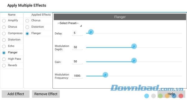 MixPad Music Mixer Free cho Android hỗ trợ nhiều hiệu ứng khác nhau