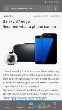 Giao diện Samsung Internet Browser Beta cho Android
