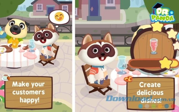 Dr. Panda Café Freemium cho Android thử tài làm quản lý nhà hàng và nấu nướng của bạn