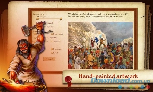 Đồ họa vẽ tay tuyệt đẹp của King of Dragon Pass cho Android 