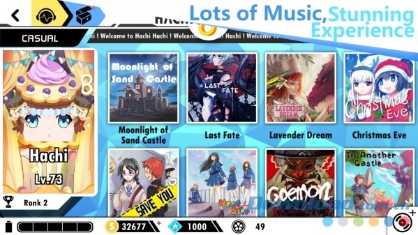 Hachi Hachi cho Android mang tới trải nghiệm game âm nhạc tuyệt vời và khó quên nhất