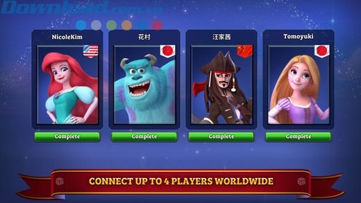 Kết nối tới 4 người chơi đến từ khắp nơi trên thế giới