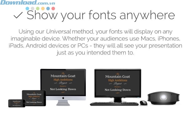 Hiển thị các font ở bất kỳ đâu