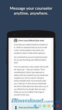 Gửi tin nhắn tới tư vấn viên mọi lúc trên BetterHelp cho Android