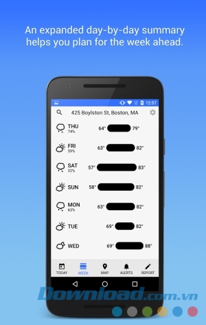 Dark Sky cho Android cập nhật theo phút
