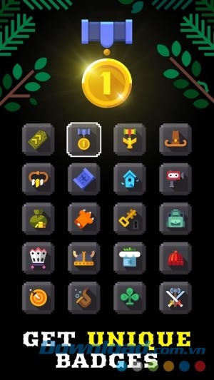 Flippy Knife cho Android có nhiều huy hiệu độc đáo