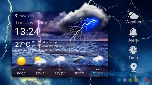 Local Weather Widget&Forecast cho Android cảnh báo thời tiết cực đoan