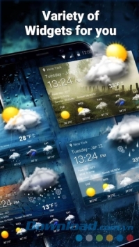 Local Weather Widget&Forecast cho Android có widget đa dạng