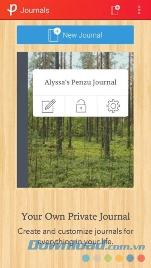 Ứng dụng nhật ký Penzu cho Android