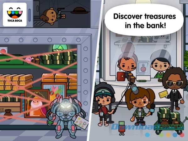 Khám phá kho báu ở ngân hàng trong Toca Life: Office cho Android