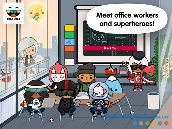 Toca Life: Office cho Android có hệ thống nhân vật phong phú
