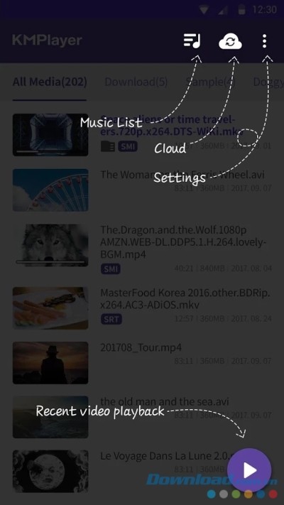 Hướng dẫn ban đầu khi sử dụng KMPlayer cho Android để xem video