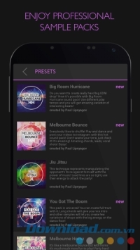 Electro Drum Pads 24 cho Android có nhiều gói sample độc đáo