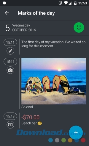 Thay đổi giao diện Universal Diary cho Android sang nền tối