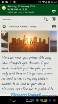 Memoires cho Android là cuốn nhật ký điện tử đa năng