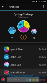 Garmin Connect Mobile cho Android tạo thử thách hấp dẫn
