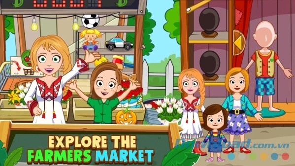 Khám phá chợ nông sản trong My Town: Farm cho Android