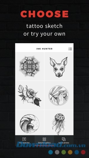 Ứng dụng xăm hình độc đáo InkHunter cho Android
