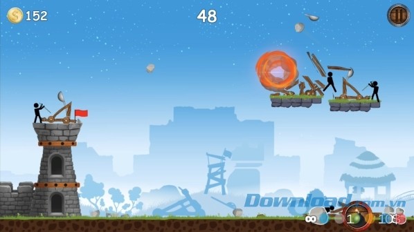 Mục tiêu của bạn trong The Catapult cho Android là phá hủy vũ khí và tòa tháp của địch