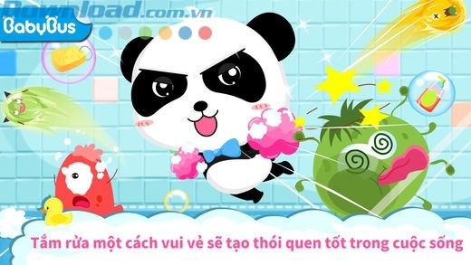 Tắm rửa vui vẻ cùng gấu trúc Panda để tạo thói quen tốt trong cuộc sống