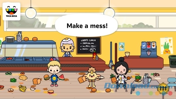 Cuộc chiến đồ ăn ở căn tin Toca Life: School cho Android