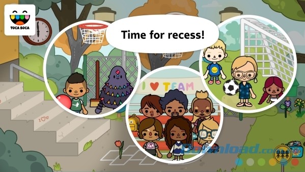 Toca Life: School cho Android có nhiều hoạt động vui chơi hấp dẫn trong giờ nghỉ giải lao ở trường