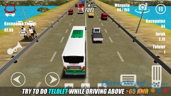 Telolet Bus Driving 3D cho Android có gameplay điều khiển phương tiện thực tế
