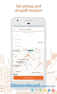 Chọn địa điểm giao nhận trên Lalamove Delivery App cho Android