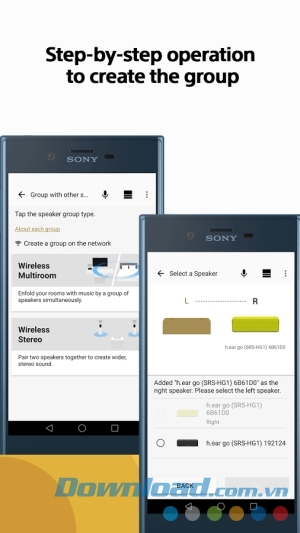 Sony Music Center cho Android hướng dẫn tạo nhóm nhanh