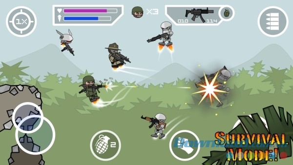 Game bắn súng tốc độ cao Doodle Army 2: Mini Militia cho Android