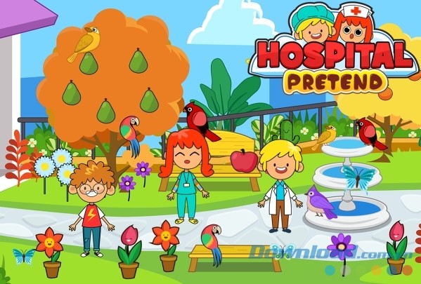 Khu vườn xinh đẹp của bệnh viện My Pretend Hospital cho Android
