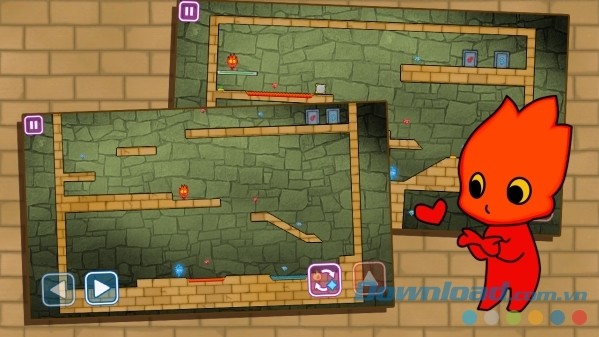 Redboy and Bluegirl in Light Temple Maze cho Android có gameplay đòi hỏi tư duy logic cao độ