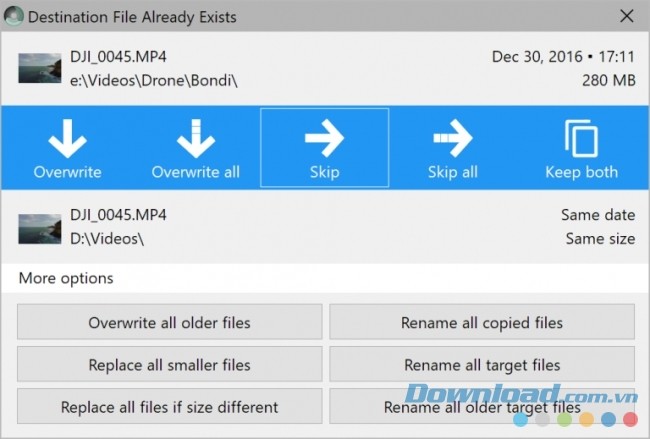 Giao diện sao chép file với TeraCopy 3.1.0