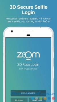 ZoOm Login cho Android xác thực mật khẩu bằng khuôn mặt