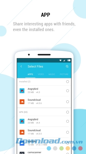 Forlazier File Manager cho Android chia sẻ ứng dụng với bạn bè